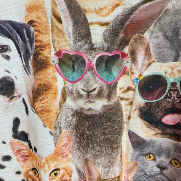 Secret Treasures Cool Cats & Dogs Extra Long Tee Sz L-Xl - Picture 3 of 4